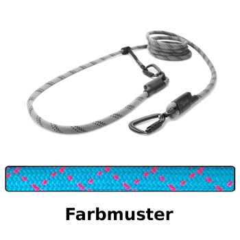 EASYLONG Hundeleine TWIST - L - 3,5m - hellblau mit pinken Stichen